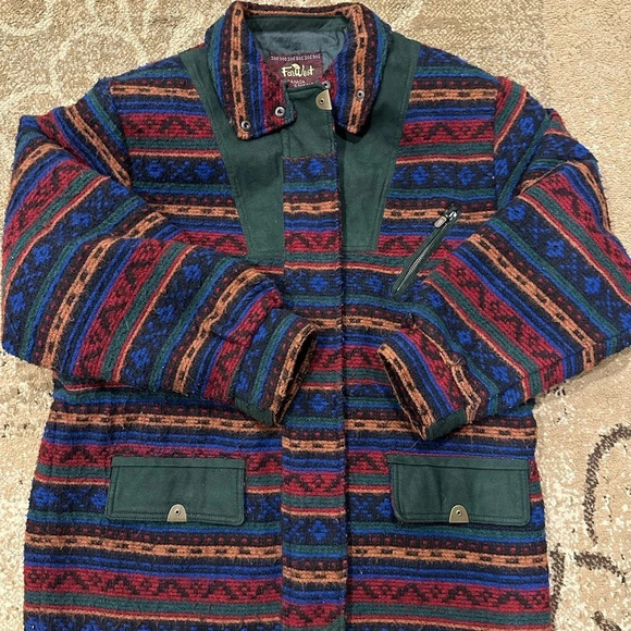 Far West vintage southwestern/Santa Fe style lined jacket oversized M Wool blend - Picture 5 of 9